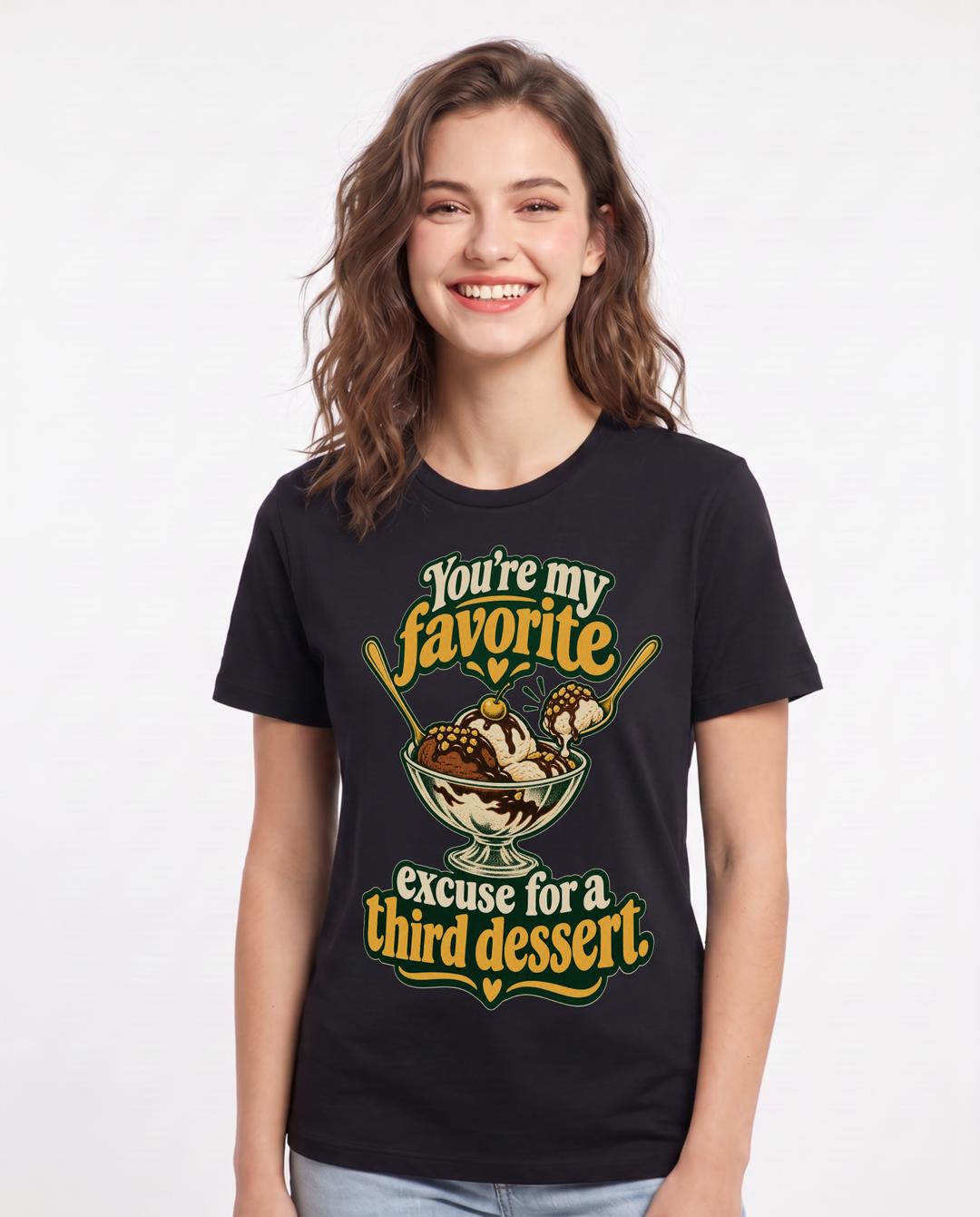 Couples Black T-Shirt for Women – Everyday Expression Graphic Tee product image 3