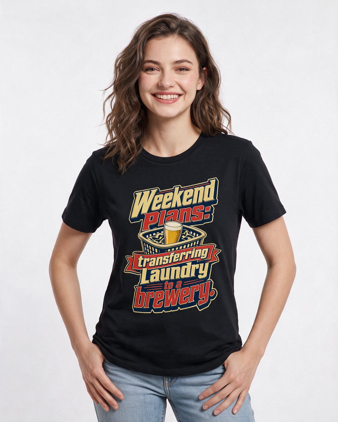Beer Black T-Shirt for Women – Everyday Expression Graphic Tee product image 1