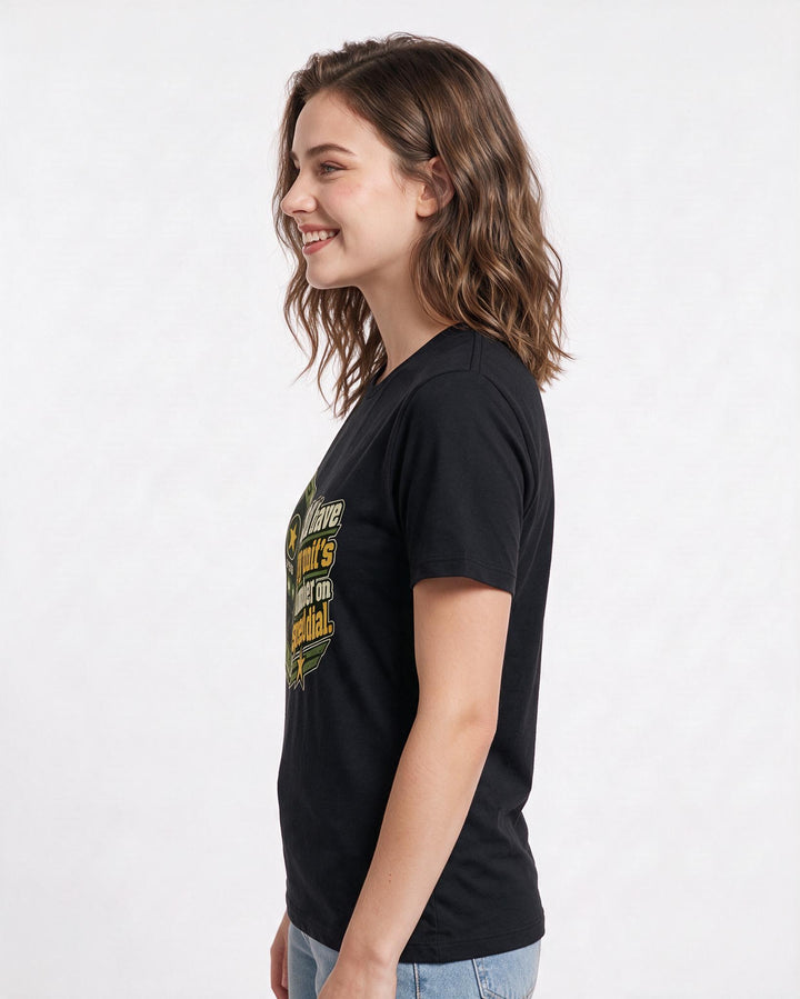 Veteran Black T-Shirt for Women – Everyday Expression Graphic Tee product image 2