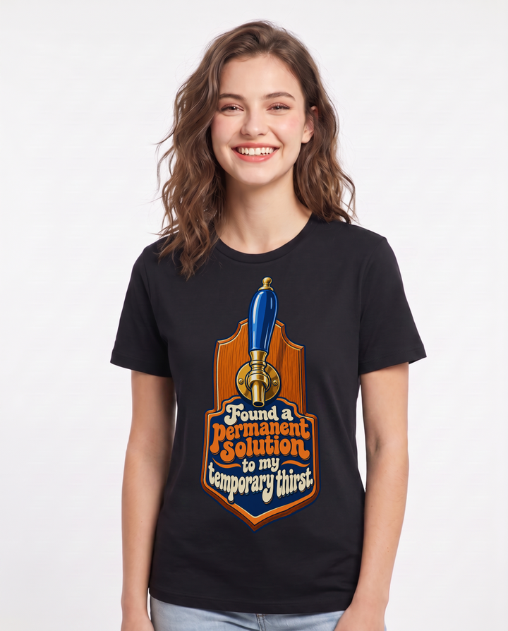 Beer Black T-Shirt for Women – Everyday Expression Graphic Tee product image 3