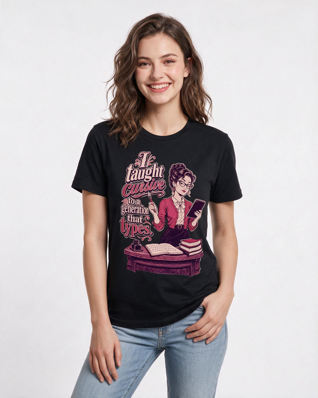 Teacher Black T-Shirt for Women – Everyday Expression Graphic Tee product image 1