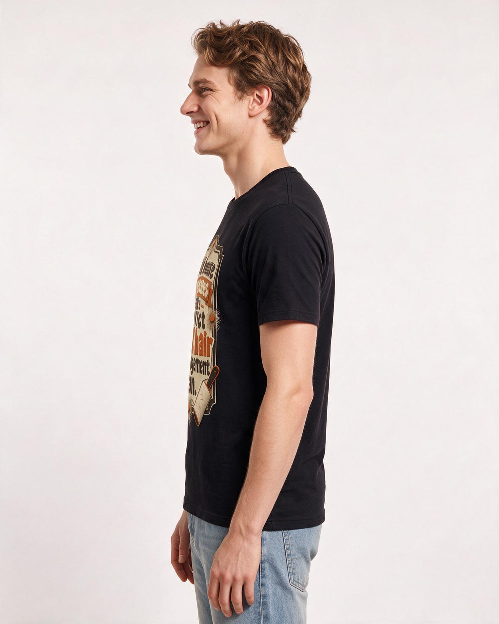 Cat Lover Black T-Shirt for Men – Everyday Expression Graphic Tee product image 2