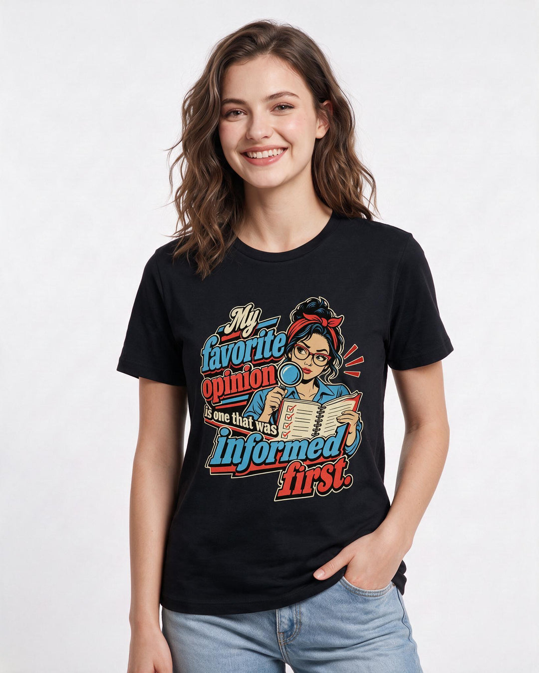 Political Statement Black T-Shirt for Women – Everyday Expression Graphic Tee product image 1