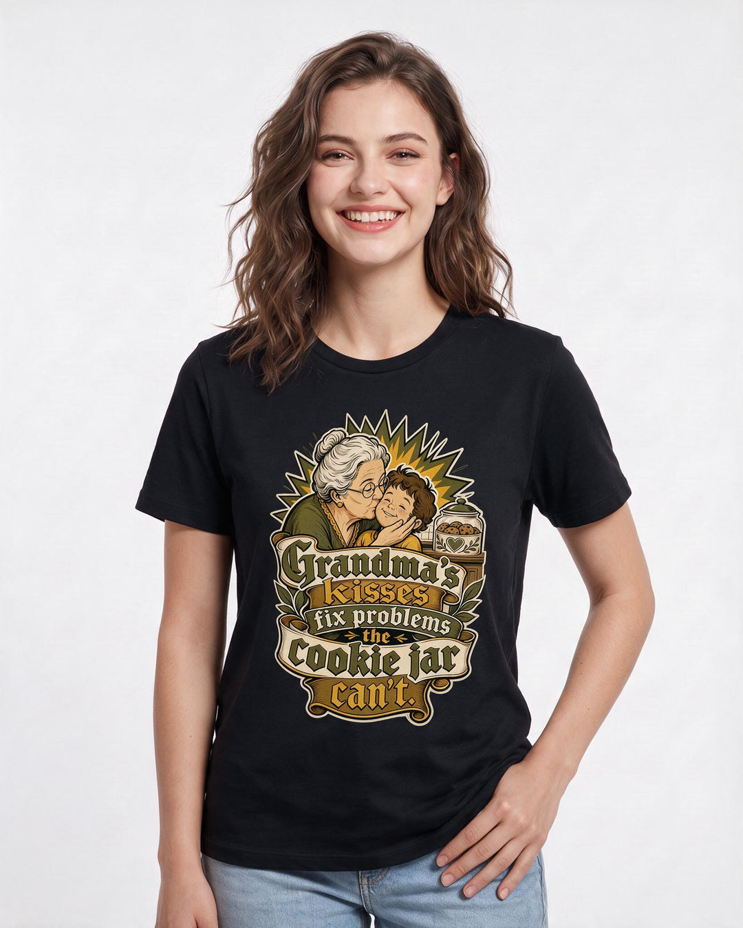 Grandparent Black T-Shirt for Women – Everyday Expression Graphic Tee product image 1