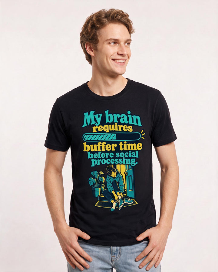 Neurodiversity Black T-Shirt for Men – Everyday Expression Graphic Tee product image 1
