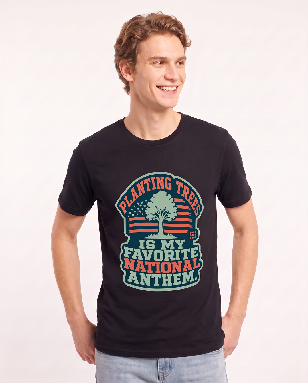 Graphic Men's Black T-Shirt - Planting trees is my favorite national product image 3