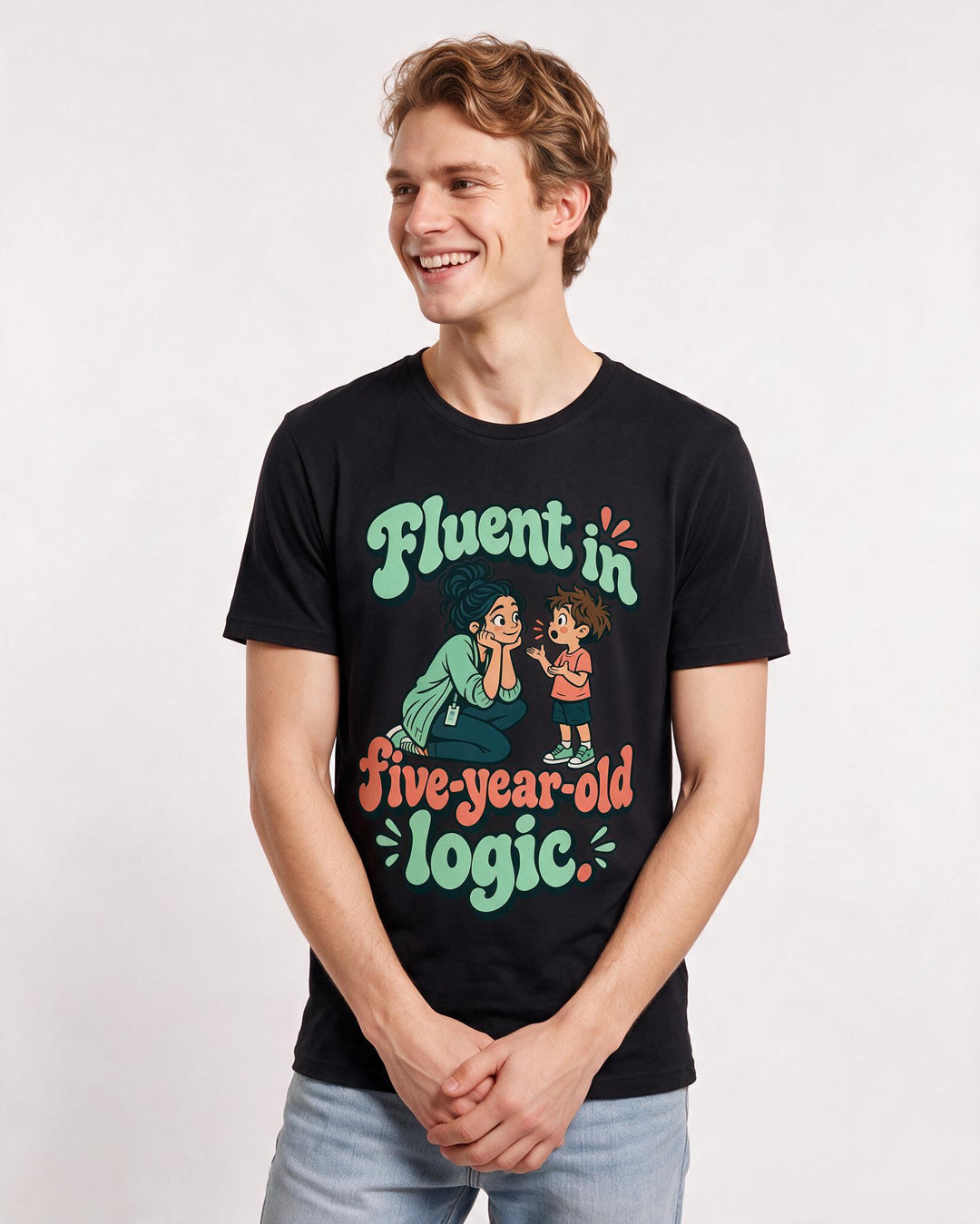 Teacher Black T-Shirt for Men – Everyday Expression Graphic Tee product image 1