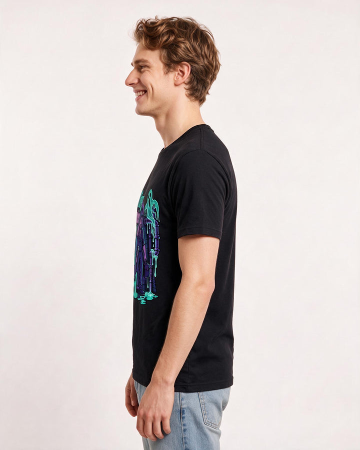 Halloween Black T-Shirt for Men – Halloween Theme Graphic Tee product image 2