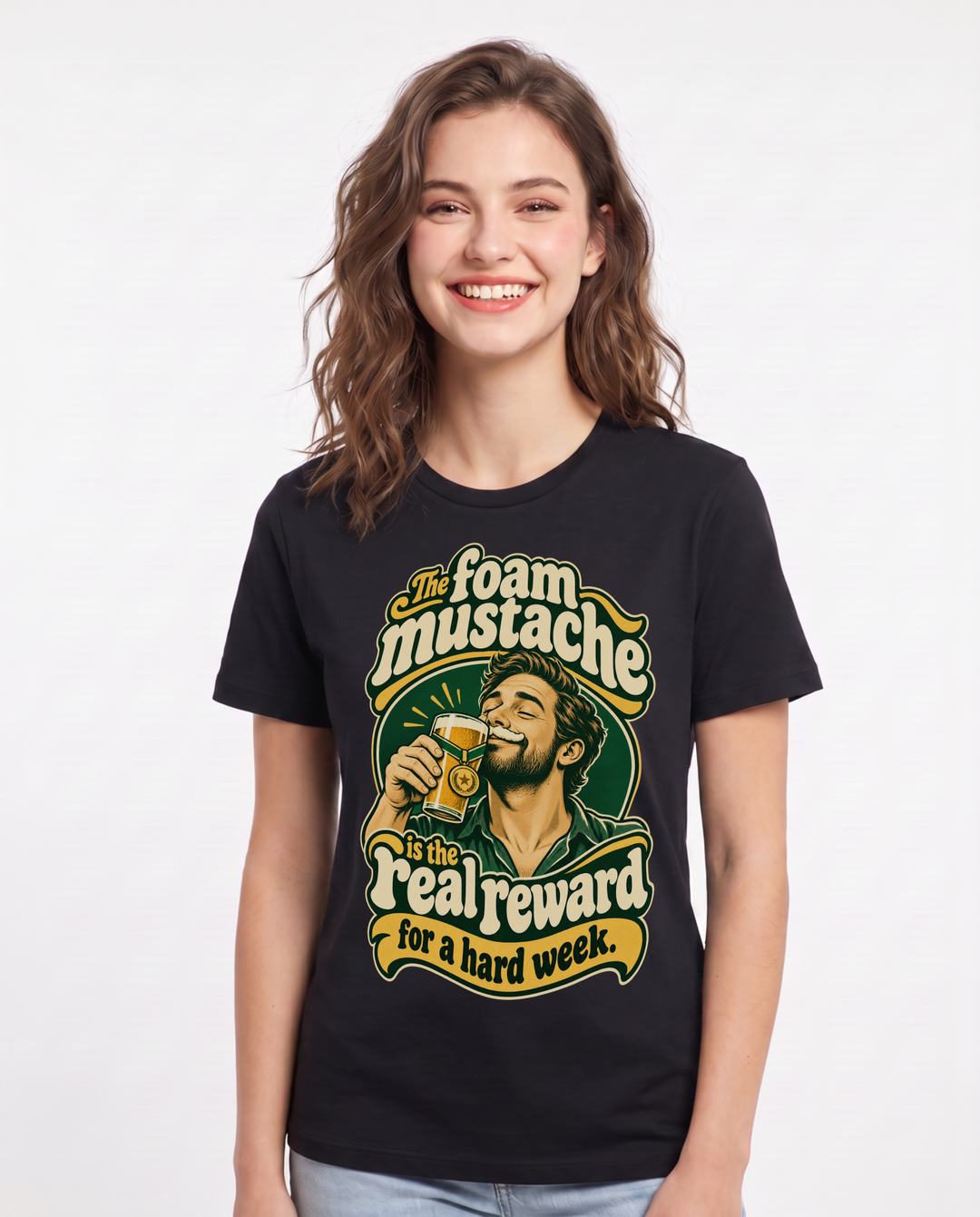 Beer Black T-Shirt for Women – Everyday Expression Graphic Tee product image 3