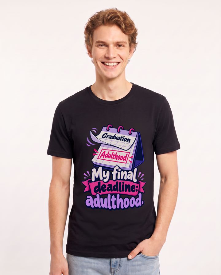 Graduation Black T-Shirt for Men – Everyday Expression Graphic Tee product image 3