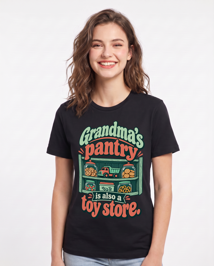 Grandparent Black T-Shirt for Women – Everyday Expression Graphic Tee product image 3