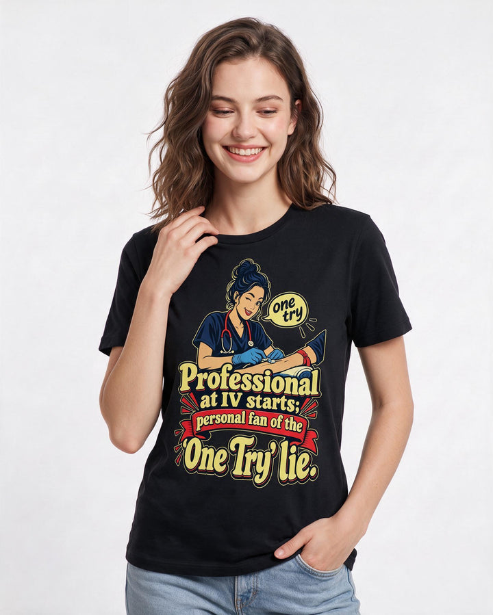 Nurse Black T-Shirt for Women – Nursing Life Graphic Tee product image 1