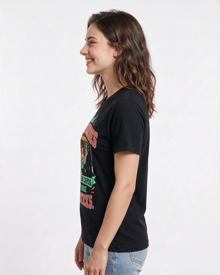 Teacher Black T-Shirt for Women – Everyday Expression Graphic Tee product image 2