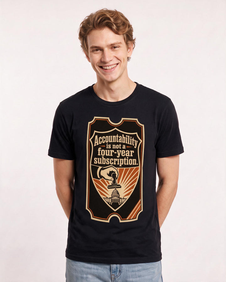 Graphic Men's Black T-Shirt - Accountability is not a four-year product image 3