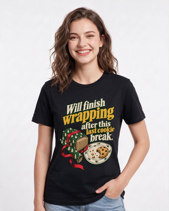 Christmas Black T-Shirt for Women – Holiday Theme Graphic Tee product image 1