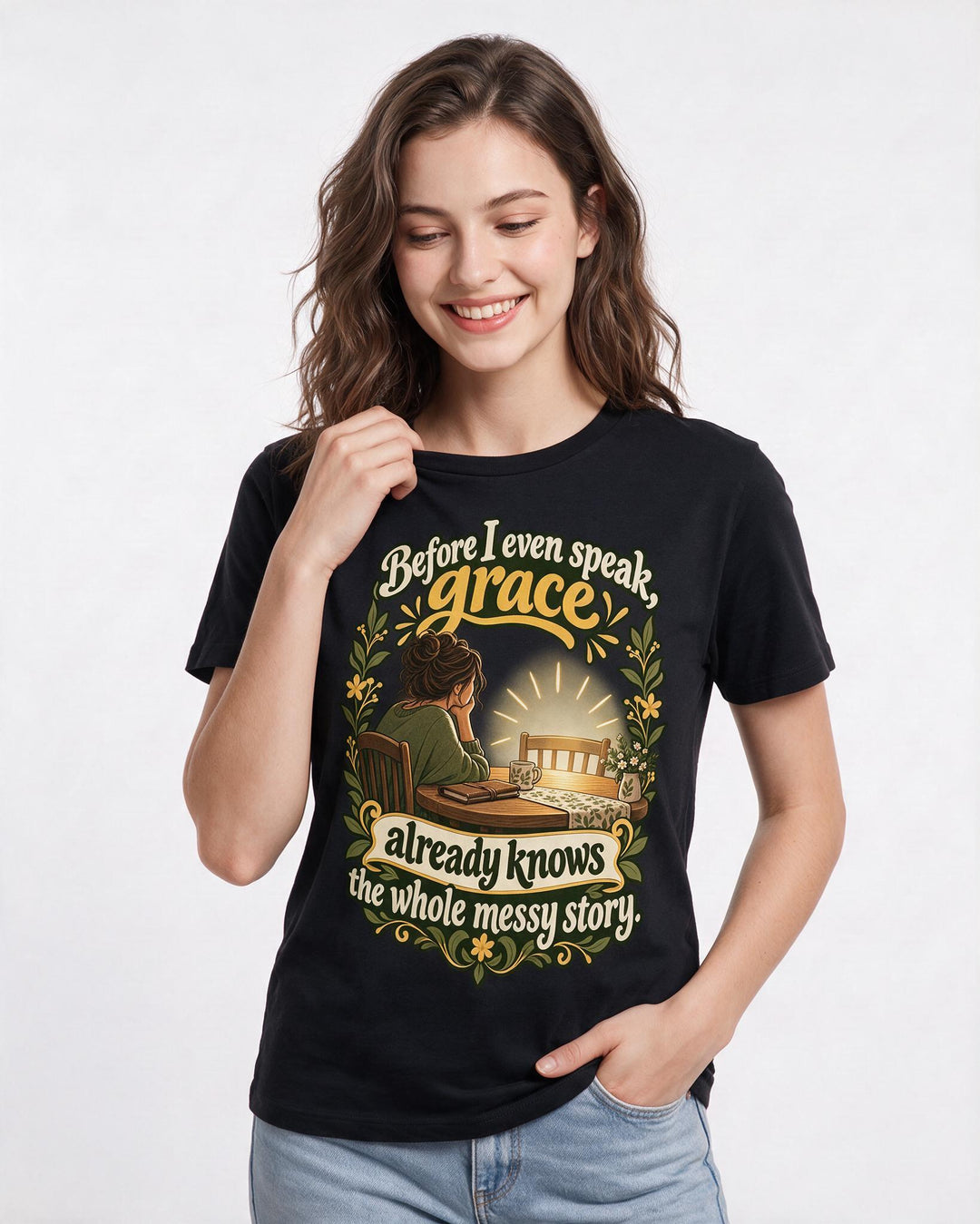 Christian Faith Black T-Shirt for Women – Everyday Expression Graphic Tee product image 1