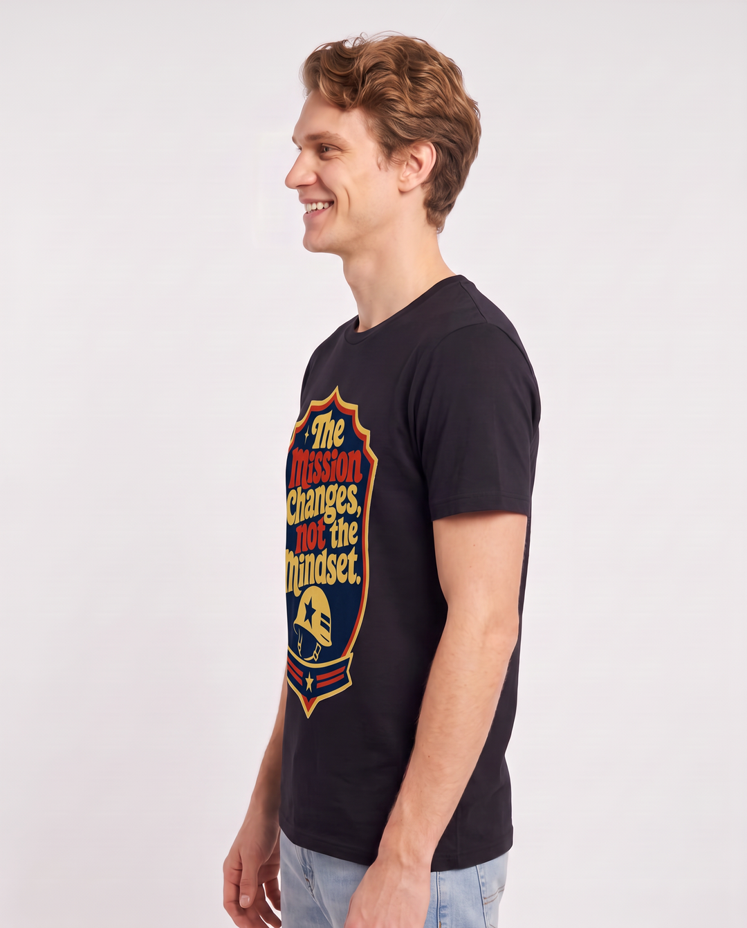 Graphic Men's Black T-Shirt - The mission changes, not the mindset. product image 2