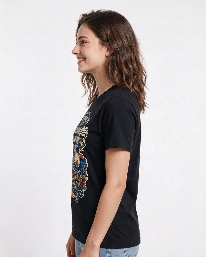 Christmas Black T-Shirt for Women – Holiday Theme Graphic Tee product image 2