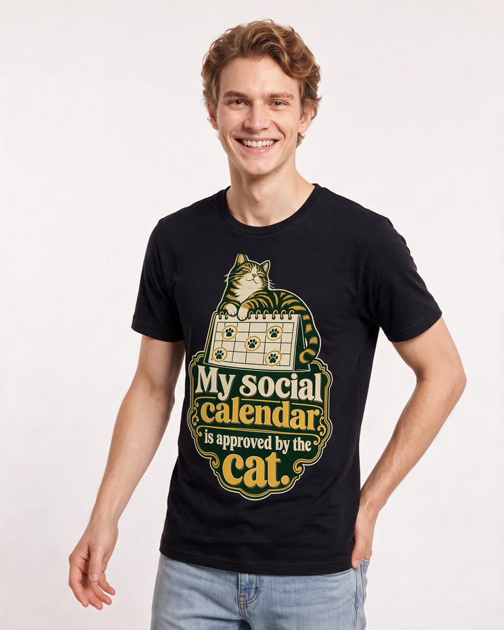 Cat Lover Black T-Shirt for Men – Everyday Expression Graphic Tee product image 1