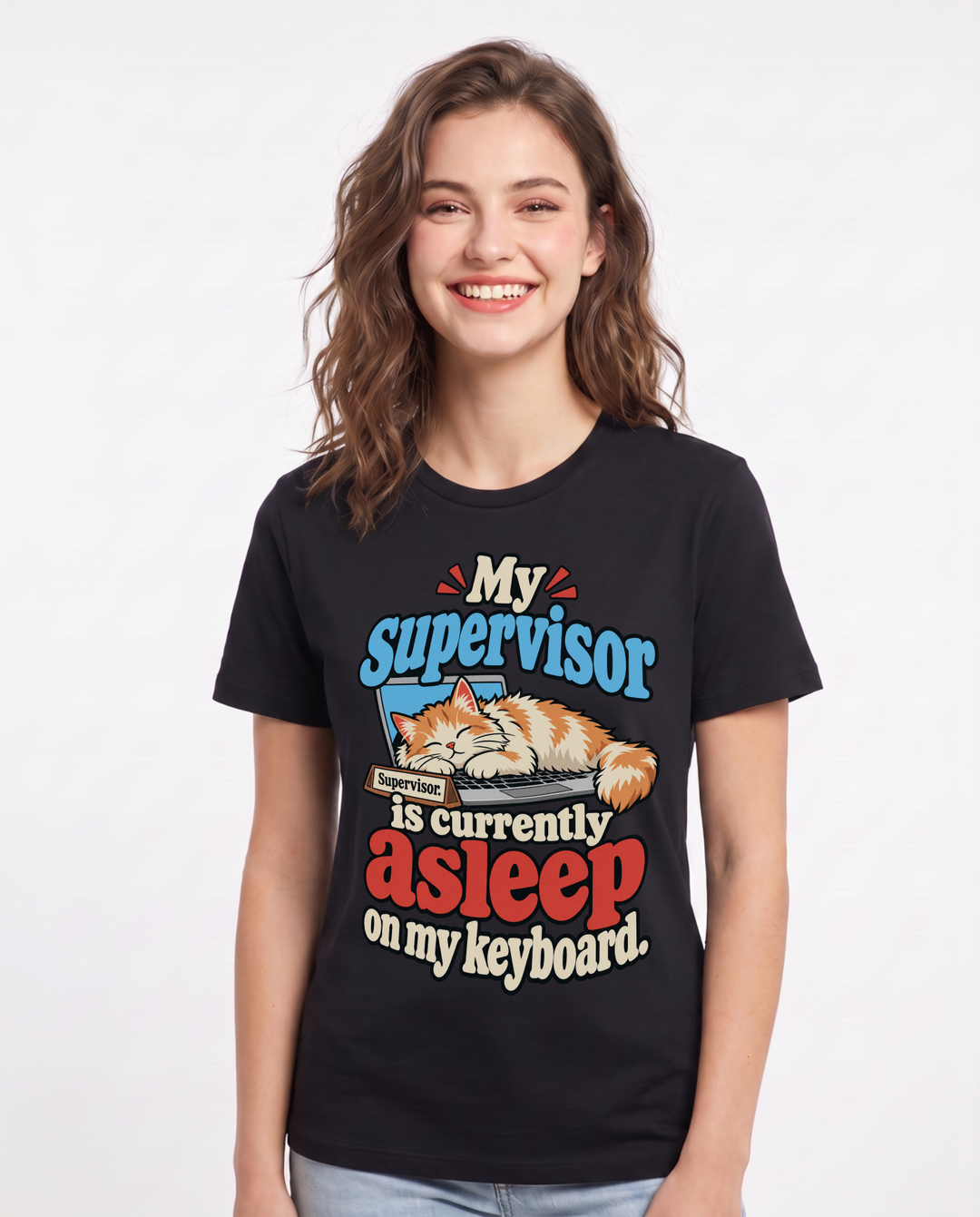 Cat Lover Black T-Shirt for Women – Everyday Expression Graphic Tee product image 3