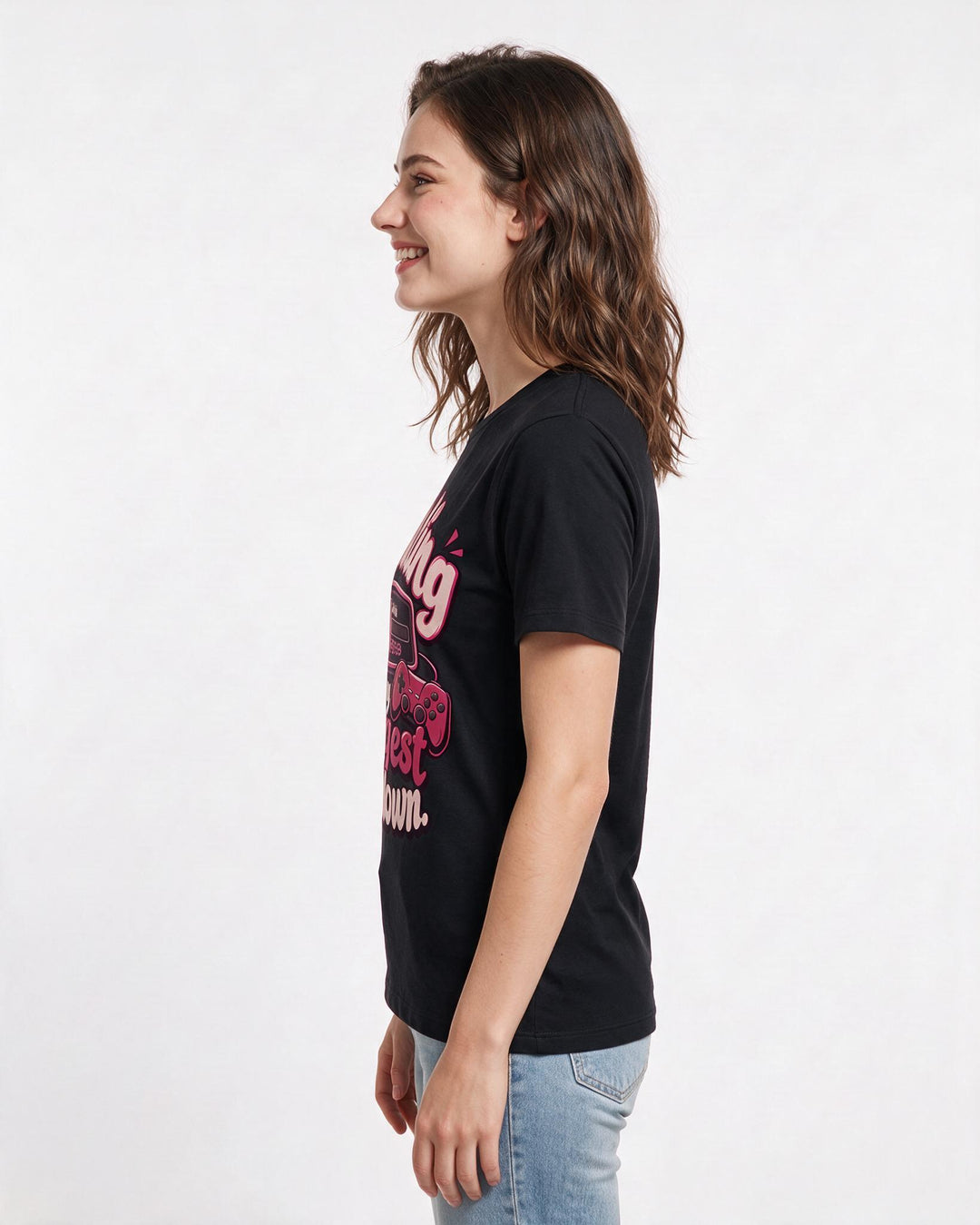 Gaming Black T-Shirt for Women – Game Night Graphic Tee product image 2