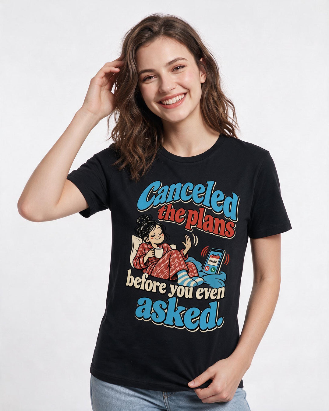 Meme Black T-Shirt for Women – Everyday Expression Graphic Tee product image 1