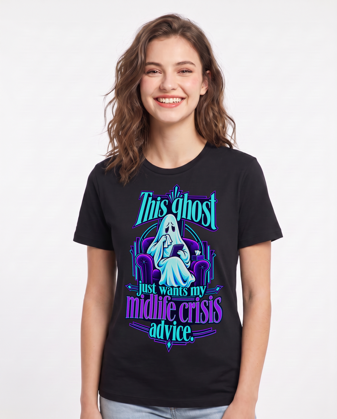 Halloween Black T-Shirt for Women – Halloween Theme Graphic Tee product image 3
