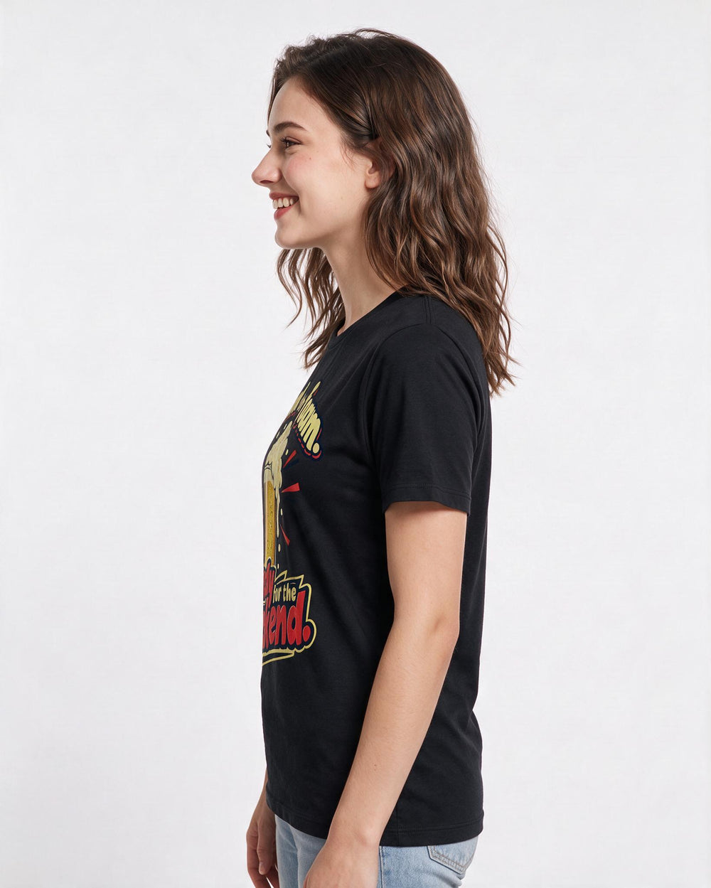 Beer Black T-Shirt for Women – Everyday Expression Graphic Tee product image 2