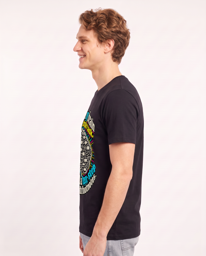 I asked my brain for one simple task. It returned a ten-step flowchart with footnotes. Men's Black T-Shirt product image 3