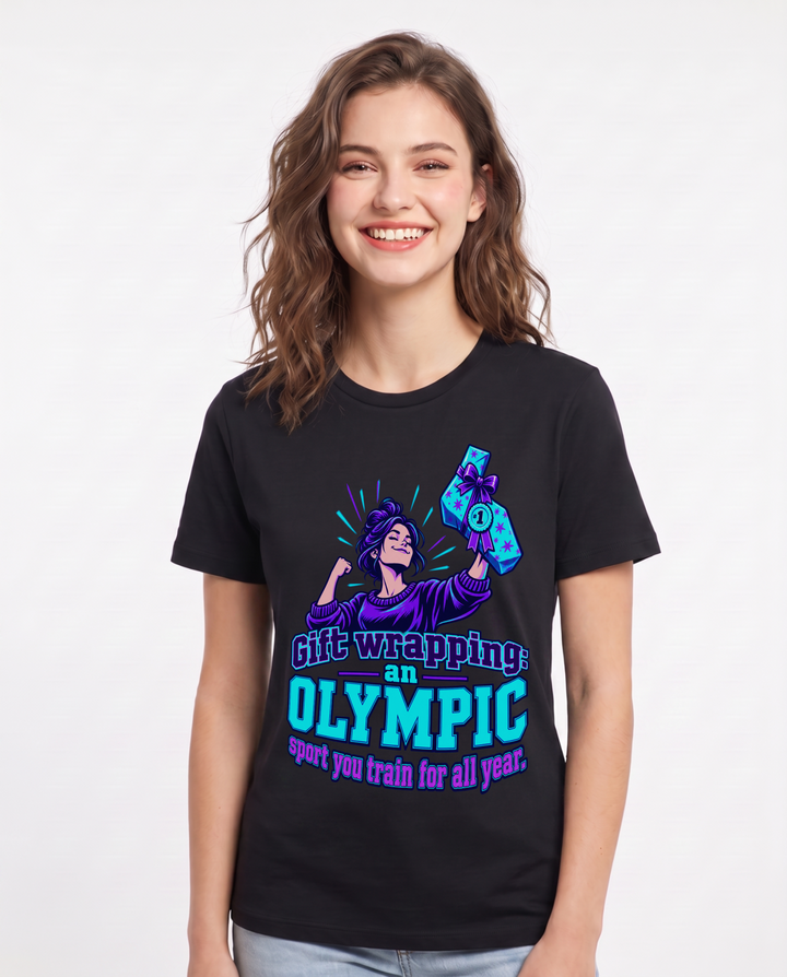 Christmas Black T-Shirt for Women – Holiday Theme Graphic Tee product image 3