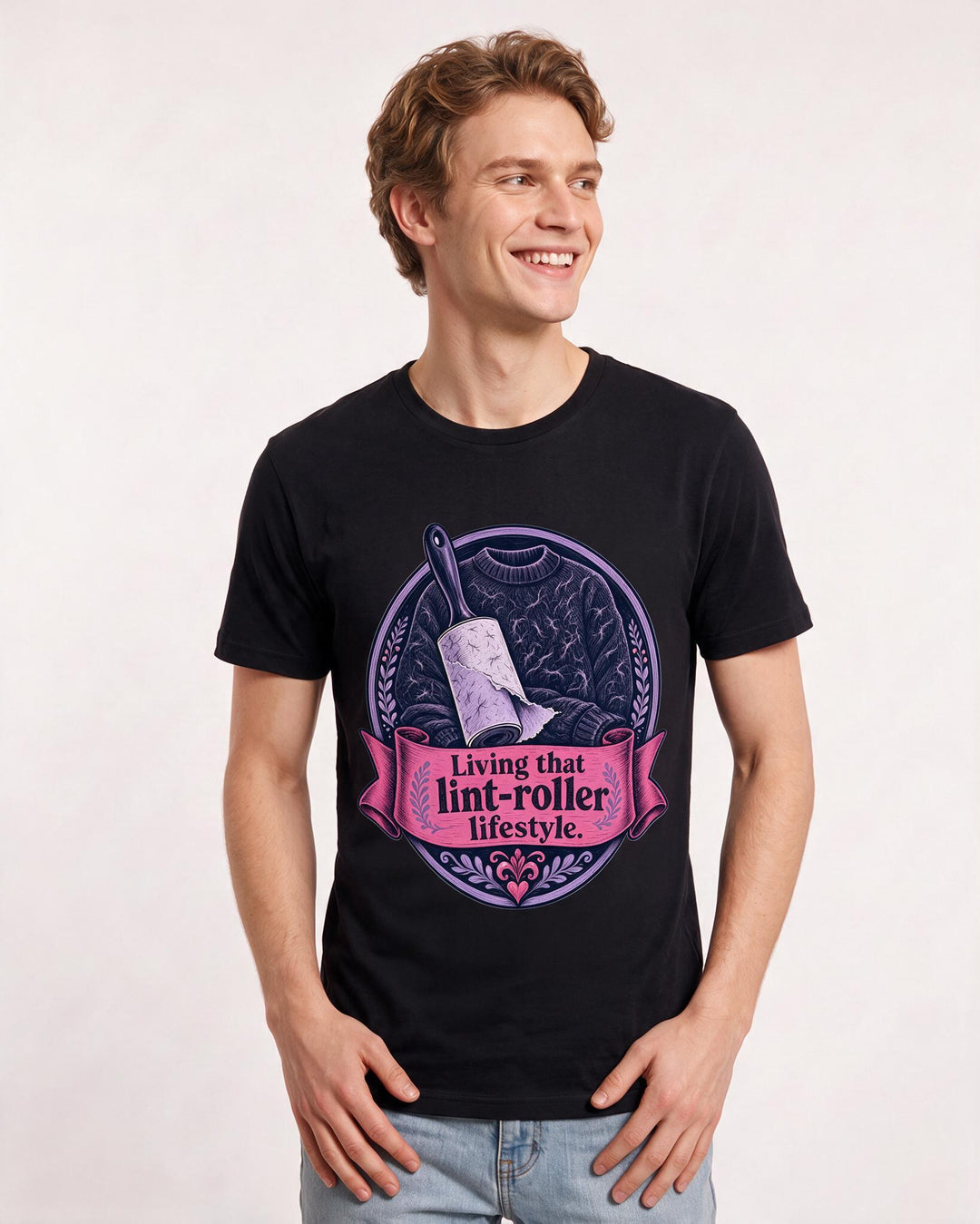 Cat Lover Black T-Shirt for Men – Everyday Expression Graphic Tee product image 3