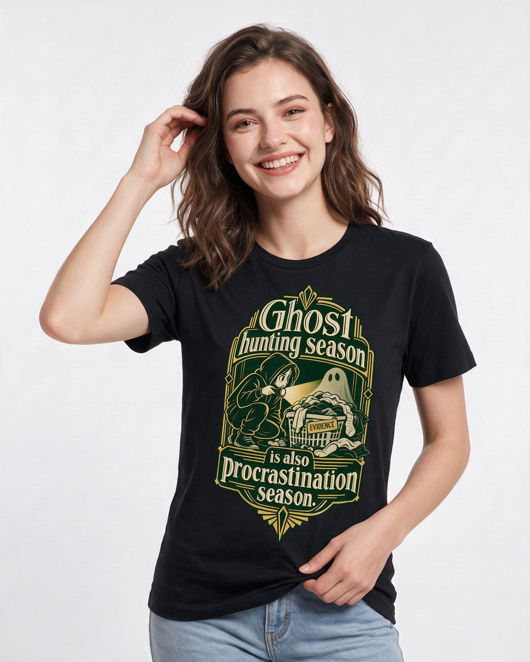 Halloween Black T-Shirt for Women – Halloween Theme Graphic Tee product image 1