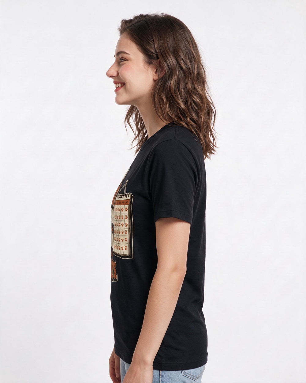 Cat Lover Women's Black T-Shirt – My cat's schedule is the only one that matters. product image 2