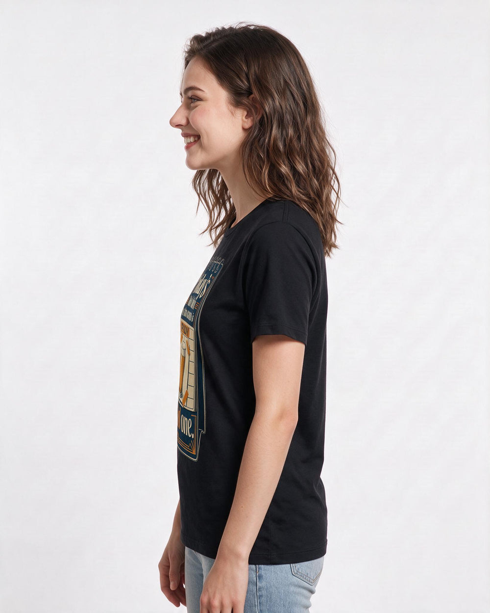 Beer Black T-Shirt for Women – Everyday Expression Graphic Tee product image 2