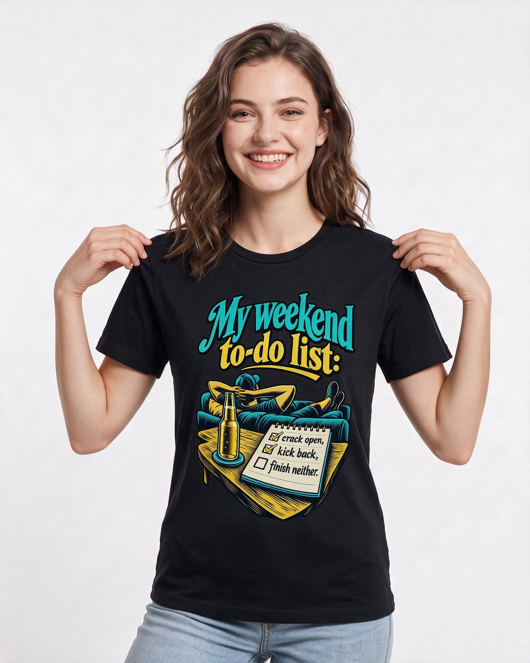 Beer Black T-Shirt for Women – Everyday Expression Graphic Tee product image 1