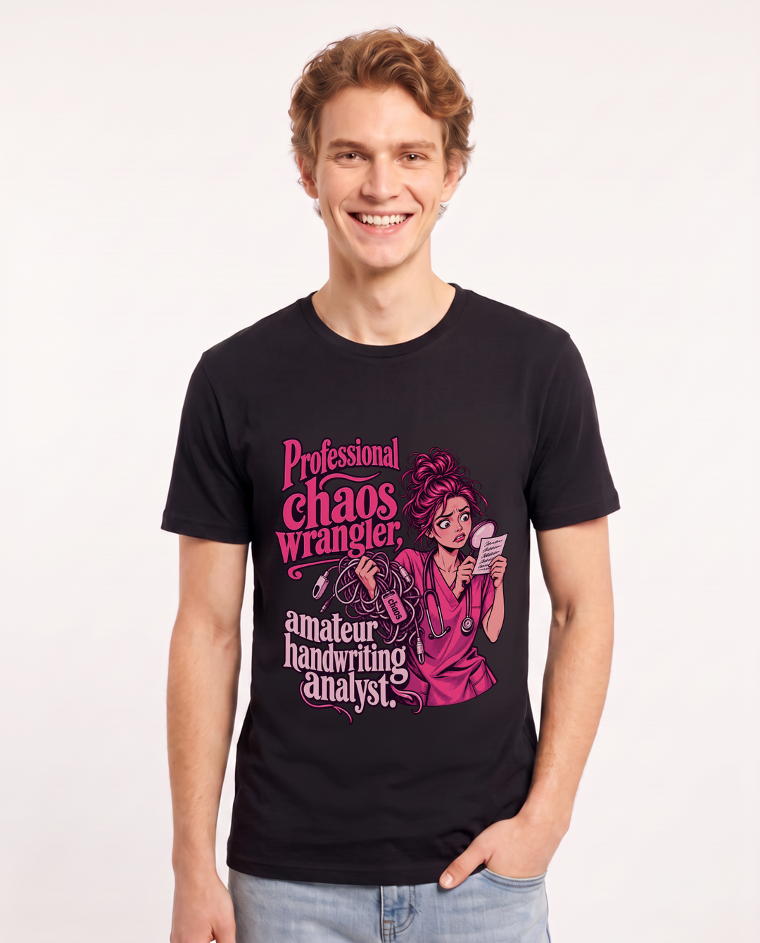 Nurse Black T-Shirt for Men – Nursing Life Graphic Tee product image 3