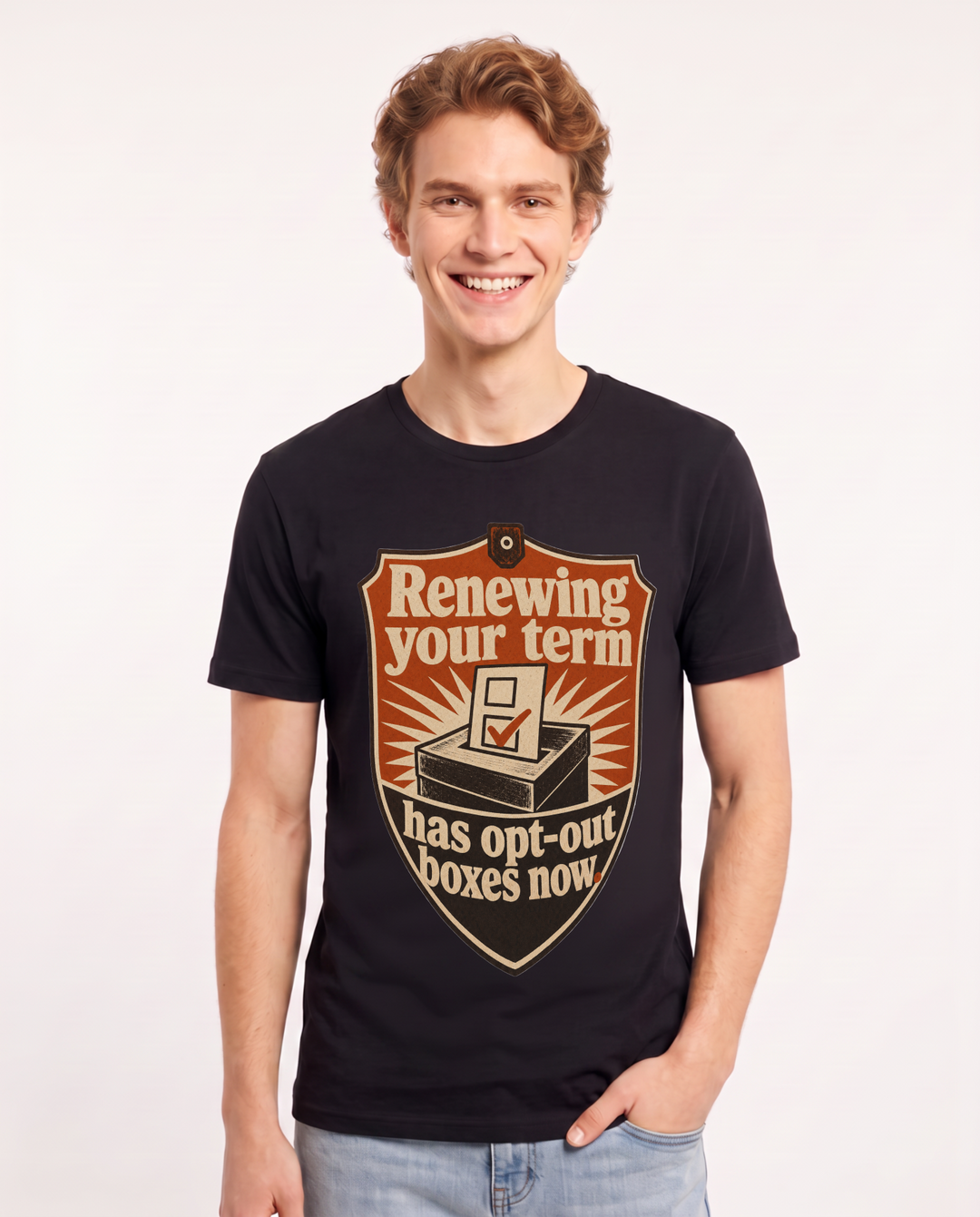 Graphic Men's Black T-Shirt - Renewing your term has opt-out boxes product image 1