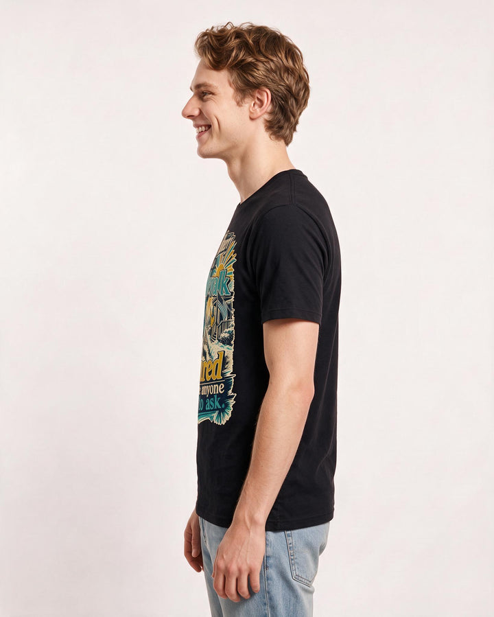 Patriotic Men's Black T-Shirt – True liberty is a sidewalk cleared before anyone has to ask. product image 2