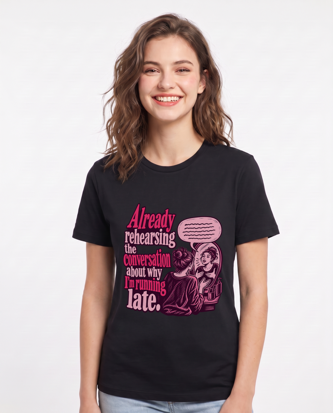 Meme Black T-Shirt for Women – Everyday Expression Graphic Tee product image 3