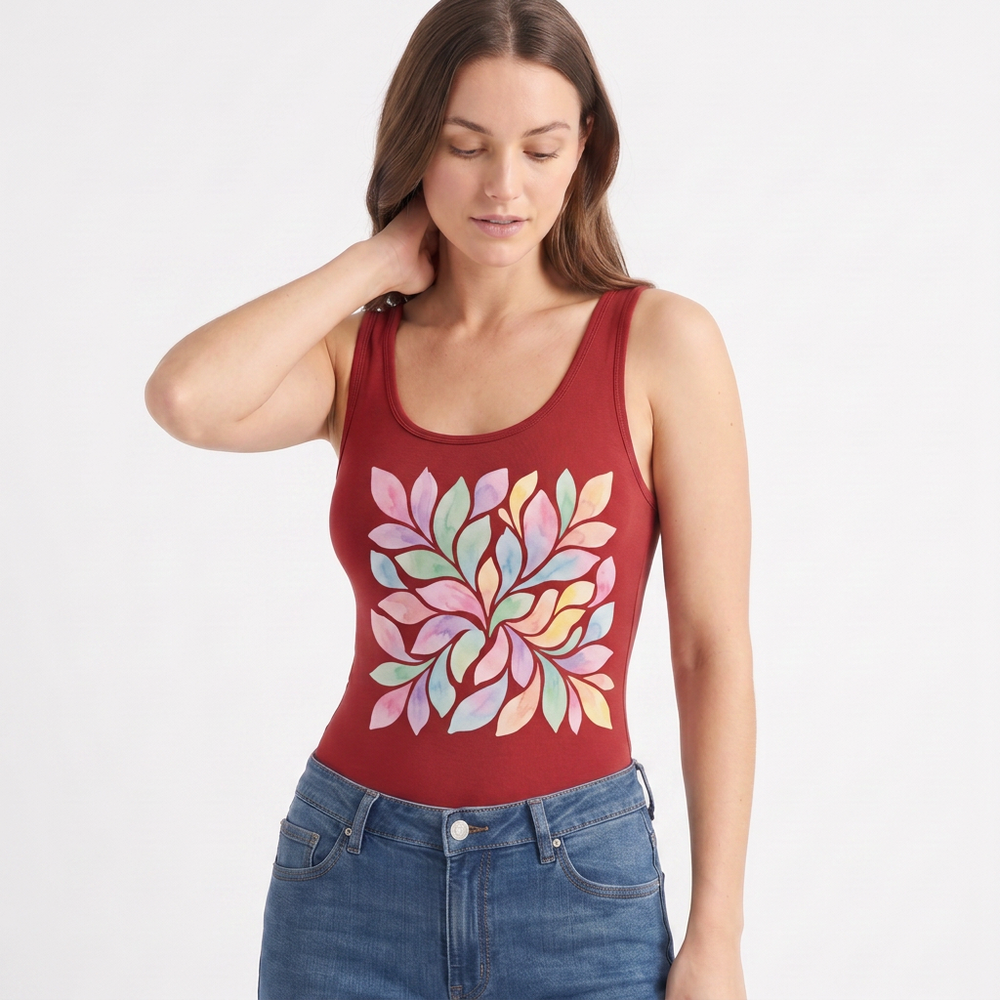 - Sleeveless Round-Neck Tank Bodysuit mockup 2