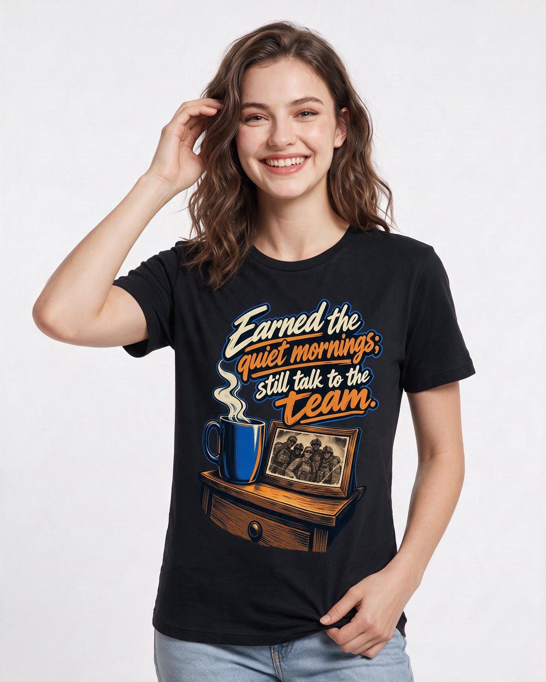 Veteran Black T-Shirt for Women – Everyday Expression Graphic Tee product image 1