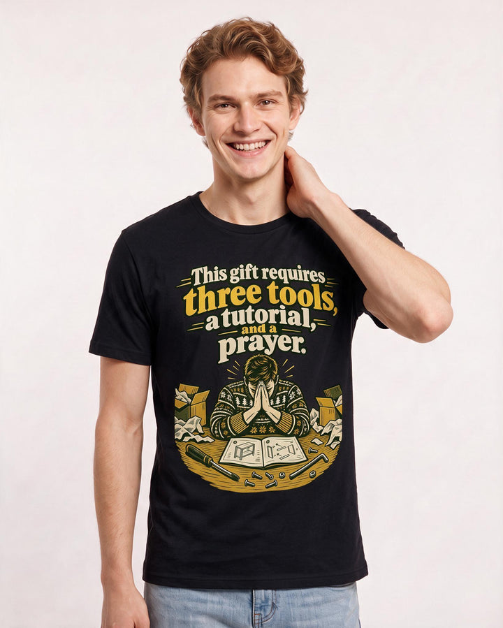 Christmas Black T-Shirt for Men – Holiday Theme Graphic Tee product image 1
