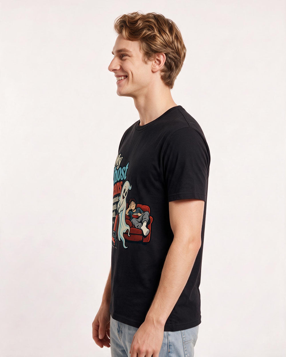Halloween Black T-Shirt for Men – Halloween Theme Graphic Tee product image 2