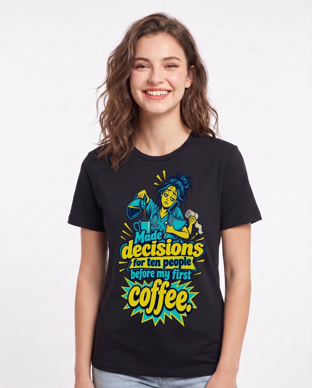 Nurse Black T-Shirt for Women – Nursing Life Graphic Tee product image 3