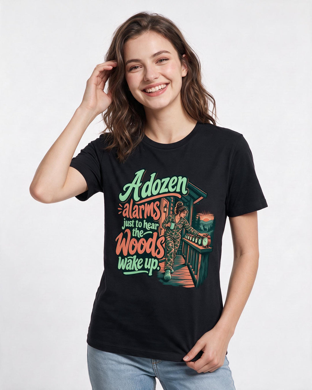 Hunting Black T-Shirt for Women – Everyday Expression Graphic Tee product image 1