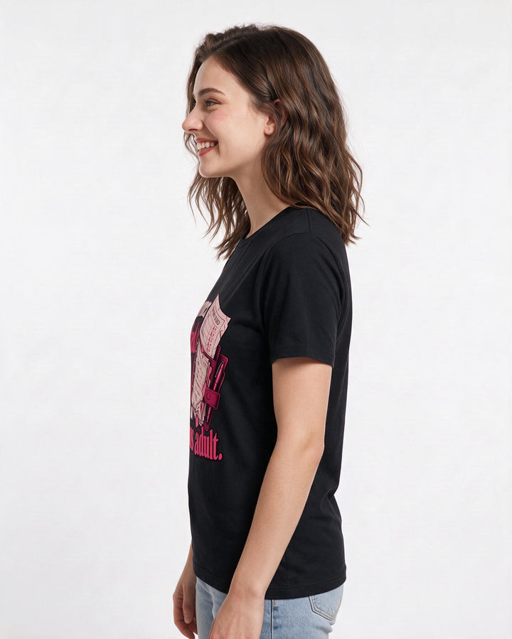 Meme Black T-Shirt for Women – Everyday Expression Graphic Tee product image 2