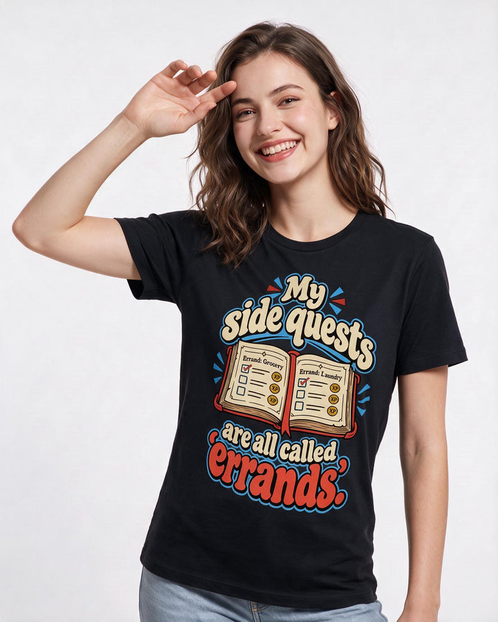 Gaming Black T-Shirt for Women – Game Night Graphic Tee product image 1