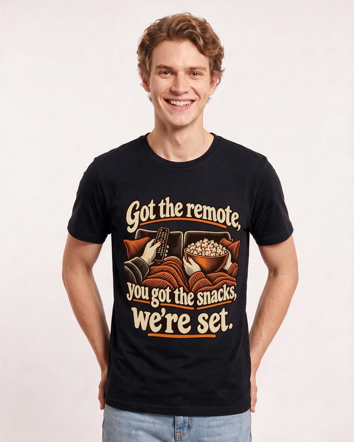 Couples Black T-Shirt for Men – Everyday Expression Graphic Tee product image 1