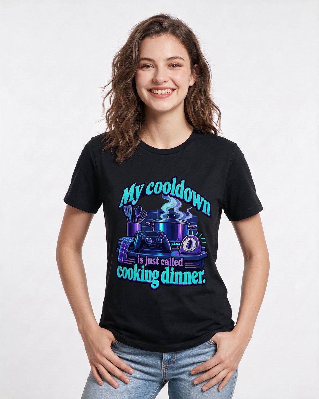 Gaming Black T-Shirt for Women – Game Night Graphic Tee product image 1