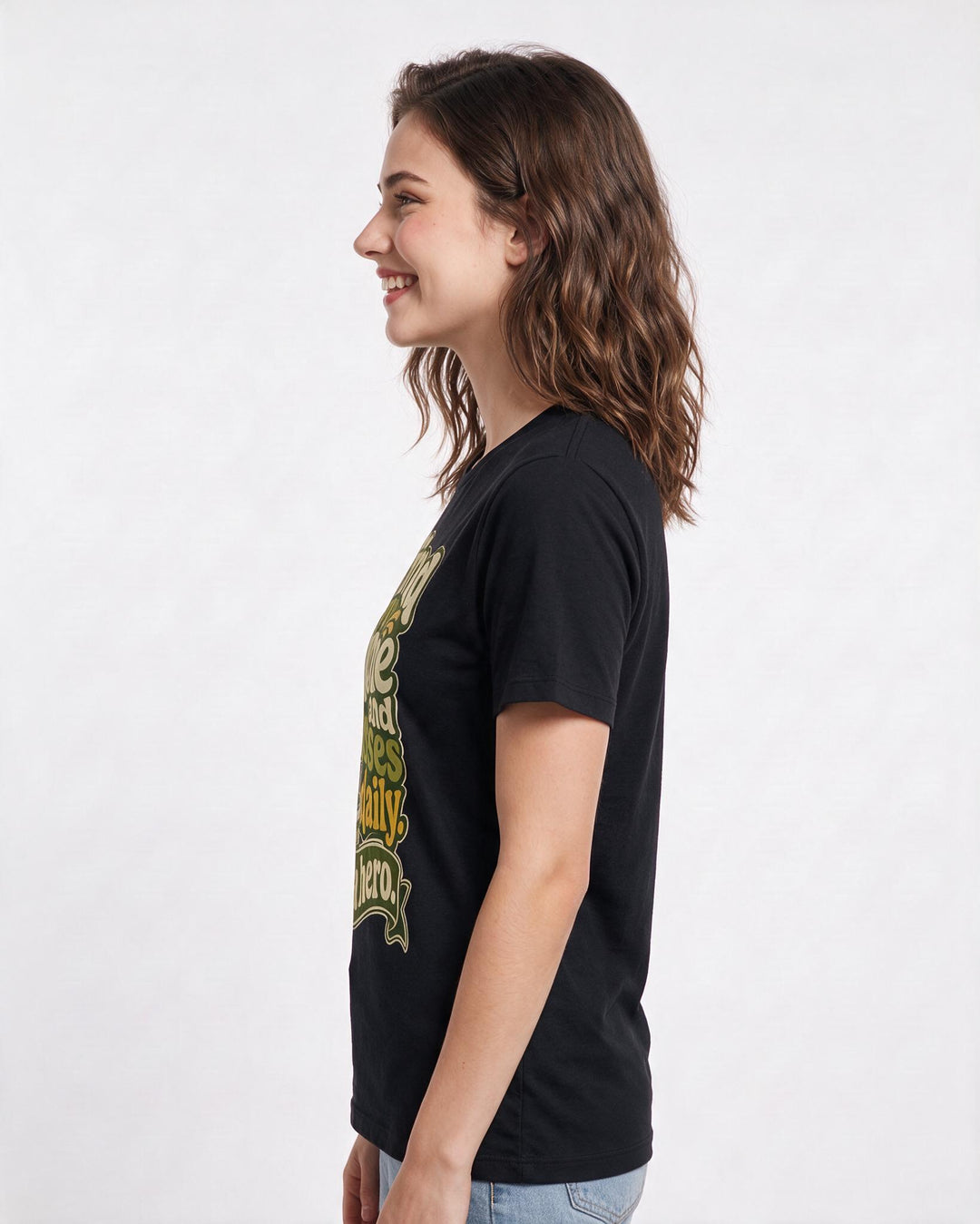 Funny Meme Women's Black T-Shirt – I find my phone and glasses daily. I'm a hero. product image 2